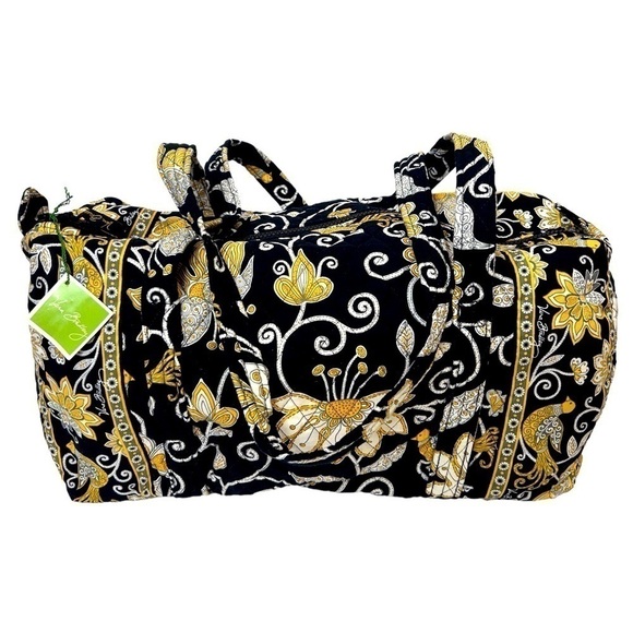 Vera Bradley Handbags - Vera Bradley Small Duffle Bag Yellow Birds Black/Yellow/White NWT